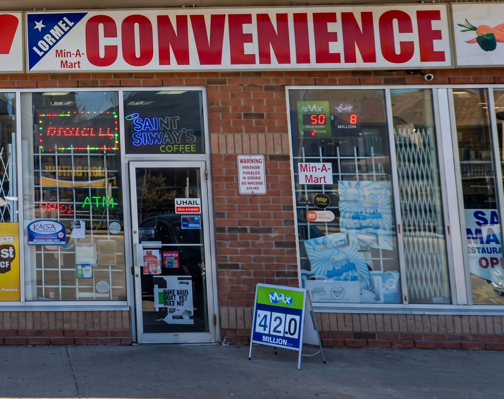 Lormel Mini-Mart storefront on Lormel Gate in Brampton